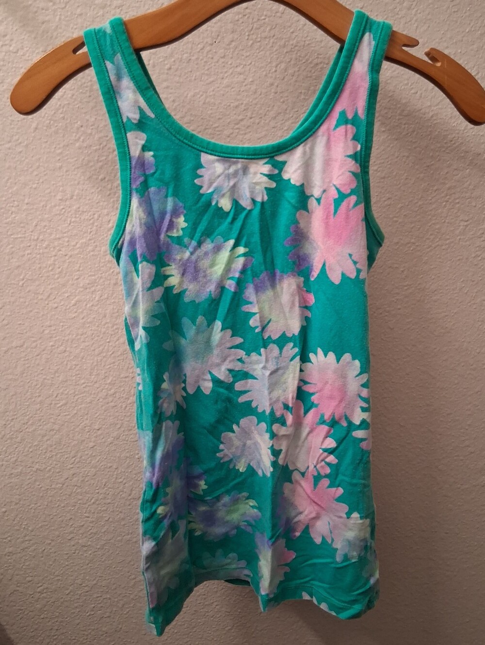 Large Girls Floral Stretchy Tank Top 10-12